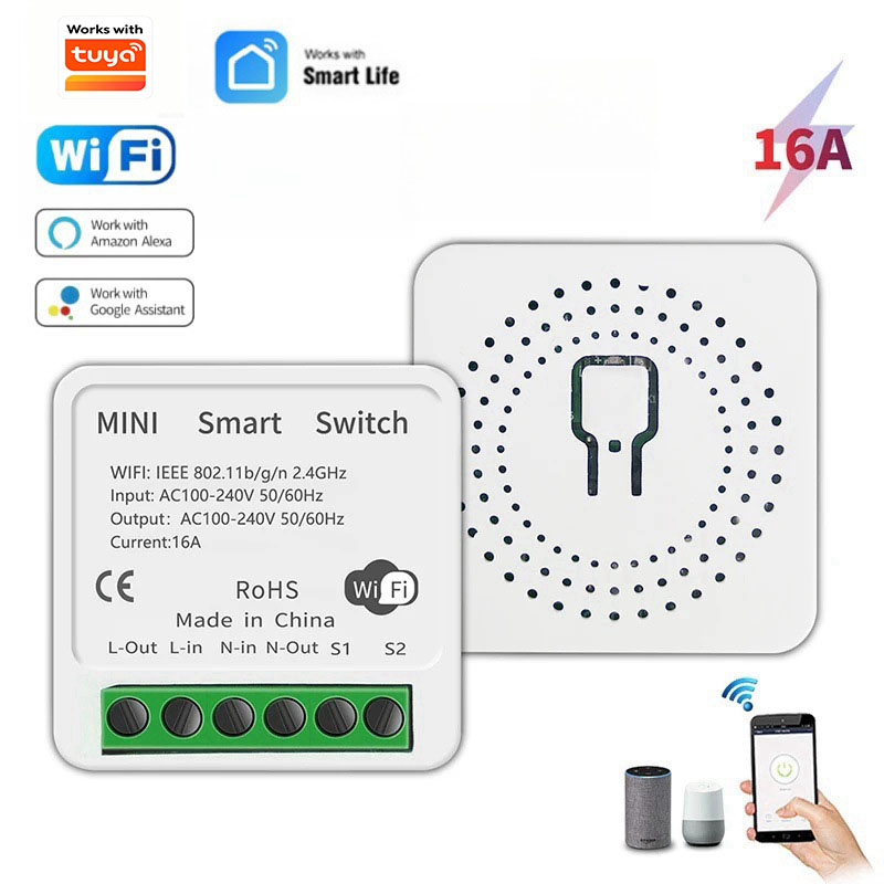 Diy Home Automation Controller - Умный Wi-Fi выключатель MINI 16A, 1-канальный,