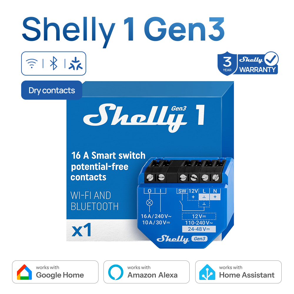 Умное реле Shelly 1 Gen3 с сух – обзор и цена Shelly Relay Module