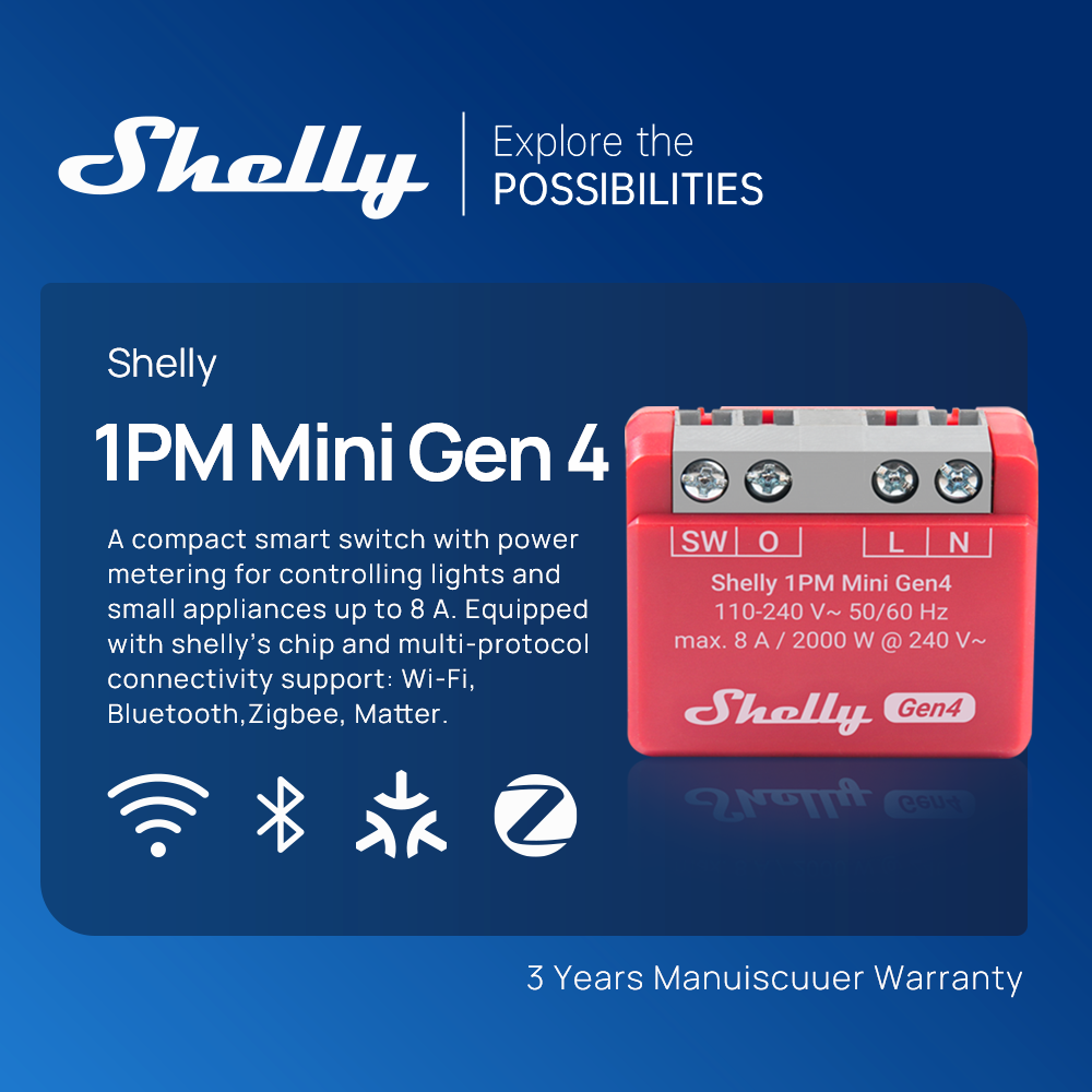 Shelly 1PM Mini Gen4 Zigbee Sm – обзор и цена Shelly Relay Module